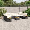 vidaXL Set Divani da Giardino 11 pz con Cuscini in Polyrattan Nero