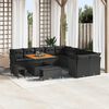 vidaXL Set Divano da Giardino con cuscino 13 pcs Nero polyrattan