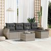 vidaXL Set Divano da Giardino 6pz con Cuscini Grigio Chiaro Polyrattan