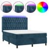 vidaXL Letto a Molle con Materasso e LED Blu Scuro 140x190 cm