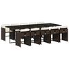 vidaXL Set da Pranzo da Giardino 11 pz con Cuscini Polyrattan Marrone