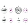 vidaXL Set di Palle di Natale con 150 LED 61 pcs Argento Plastica