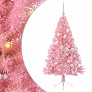 vidaXL Albero di Natale artificiale con luci integrate Rosa 120 cm PVC