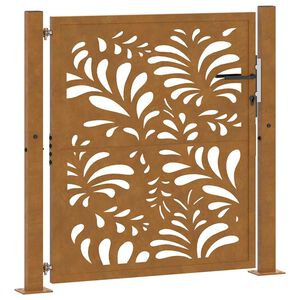vidaXL Cancello da giardino 100x100 cm in acciaio corten design ondulato