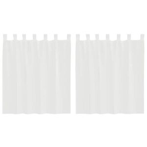 vidaXL Tende in Voile con Tasche per Aste 2 pz Bianco