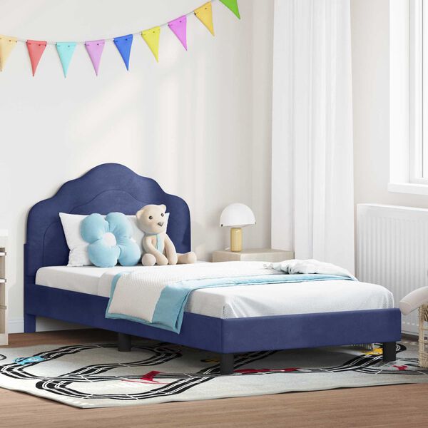 vidaXL Struttura letto bambini con testata Blu Polizia 90 x 200 cm