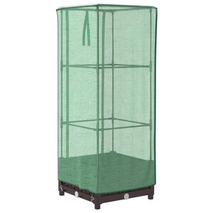 vidaXL Letto Rialzato con Copertura Serra Effetto Rattan 40x40x123 cm