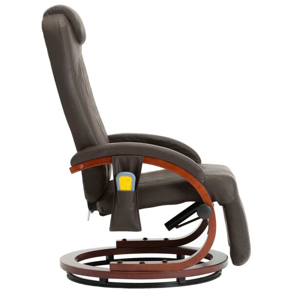 vidaXL Poltrona Massaggio Reclinabile Marrone in Similpelle