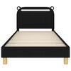 vidaXL Struttura letto bambini con testata Nero 90 x 200 cm Tessuto