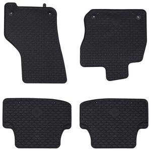 vidaXL Tappetino per Auto 4 pcs Nero Gomma