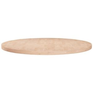vidaXL Piano Tavolo Rotondo &Oslash;60x2,5 cm Massello di Rovere Non Trattato