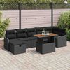 vidaXL Set Divano da Giardino con archiviazione 8 pcs Nero Poly Rattan