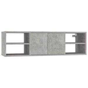 vidaXL Scaffale a Parete Grigio Cemento 102x30x29 cm Legno Multistrato
