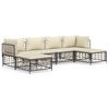 vidaXL Set Divani da Giardino 6 pz con Cuscini Antracite in Polyrattan