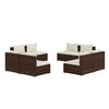 vidaXL Set Divani da Giardino 8 pz con Cuscini in Polyrattan Marrone