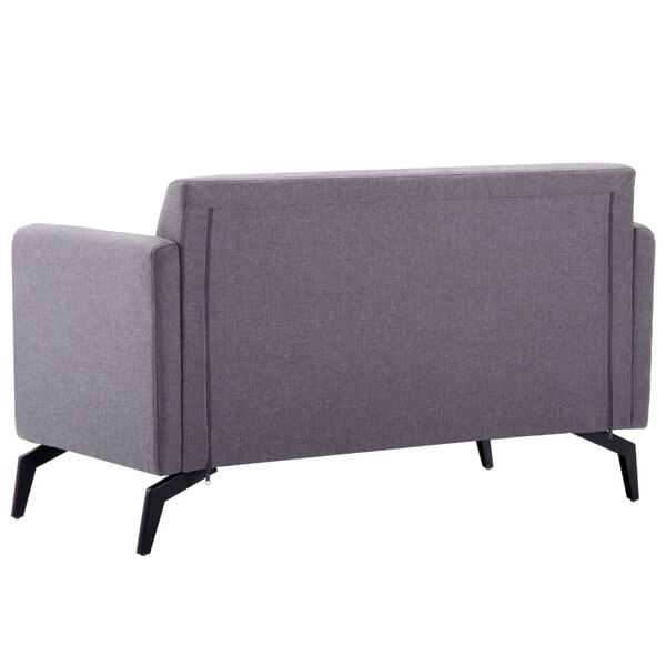vidaXL Divano a 2 Posti Rivestito in Tessuto 115x60x67cm Grigio Chiaro