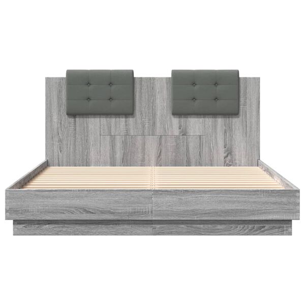 vidaXL Giroletto Testiera Grigio Sonoma 120x200 cm Legno Multistrato