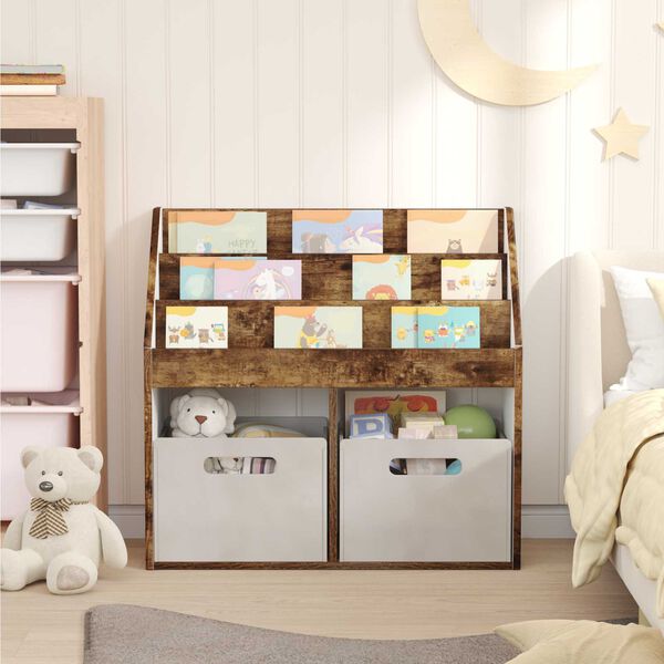 vidaXL Libreria per Bambini Rovere fum&eacute; 72,5 x 29,5 x 69 cm