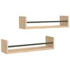 vidaXL Mensole a Parete con Aste 2pz Rovere Sonoma 60x16x14 cm