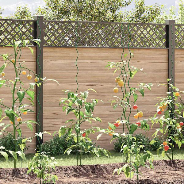 vidaXL Supporto per piante 50 pcs Verde 110 x 0.6 x 0.6 cm Acciaio