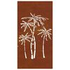 vidaXL Decorazione Muro da Giardino 105x55 cm Palma in Acciaio Corten