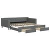 vidaXL Divano Letto Estraibile Cassetti Grigio Scuro 100x200cm Tessuto