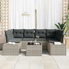 vidaXL Set Divano da Giardino 7 pcs Grigio chiaro polyrattan