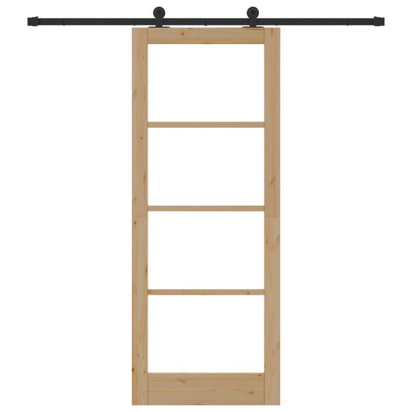 vidaXL Porta scorrevole ORKDAL Naturale e Nero 83 x 211 cm