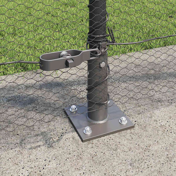 vidaXL Recinzione con pali. Grigio 1 x 100 m Acciaio rivestito in PVC