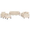 vidaXL Set Divani 4 pz con Cuscini Beige in Tessuto Microfibra