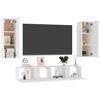 vidaXL Set Mobili Porta TV 4 pz Bianco in Legno Multistrato