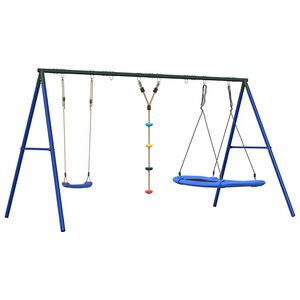 vidaXL Set Gioco Esterno Altalena, Altalena a Disco e Altalena a Nido