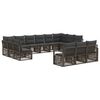 vidaXL Set Divano da Giardino 13 pz 13-Posti Grigio polyrattan