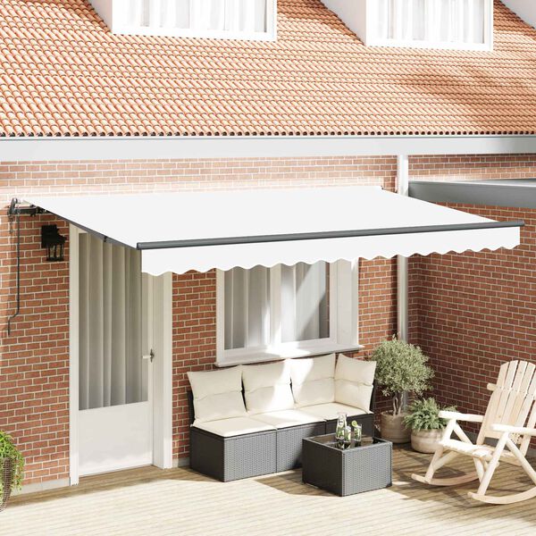 vidaXL Tenda Retrattile Bianco 400 x 200 cm Tessuto
