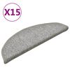 vidaXL Tappetini per scale 15 pz 56x17x3 cm Grigio chiaro Semicircolari