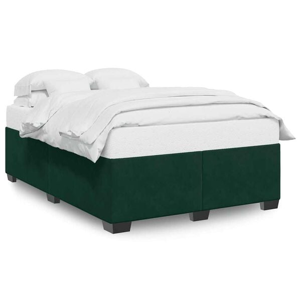 vidaXL Giroletto senza Materasso Verde Scuro 140x190 cm in Velluto