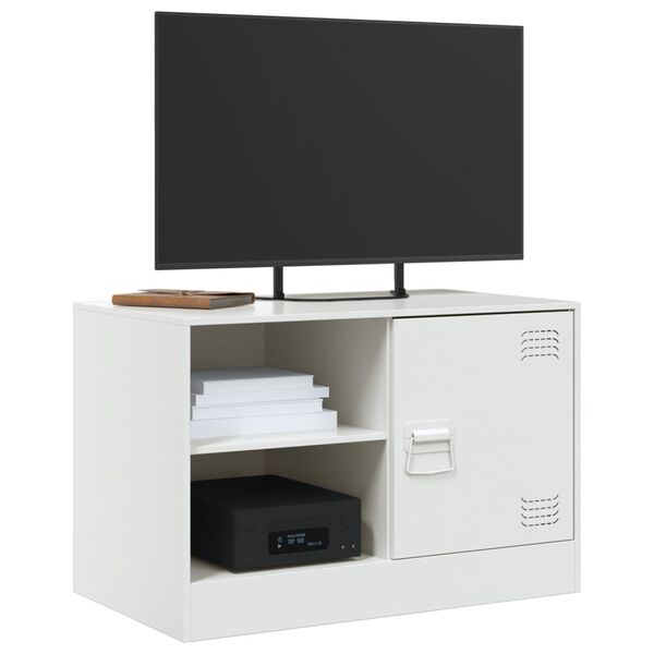vidaXL Mobile Porta TV Bianco 67x39x44 cm in Acciaio