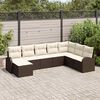 vidaXL Set Divano da Giardino con cuscino 8 pcs Marrone Poly Rattan