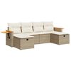 vidaXL Set Divano da Giardino 6 pz con Cuscini Beige in Polyrattan