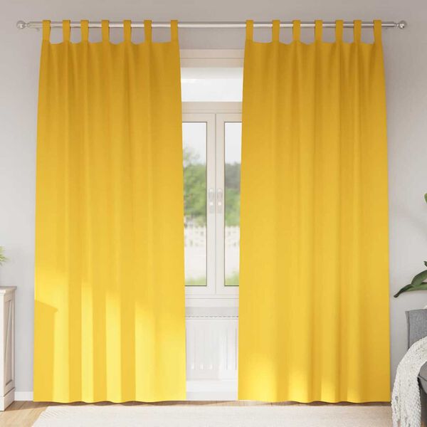 vidaXL Tende Blackout con Anelli 2 pcs Giallo senape 245 x 140 cm