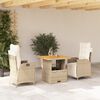 vidaXL Set da Pranzo da Giardino 3 pz con Cuscini Beige in Polyrattan