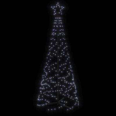 vidaXL Albero di Natale a Cono Bianco Freddo 200 LED 70x180 cm