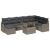 vidaXL Set Divano da Giardino 9 pz Grigio Poly Rattan