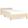 vidaXL Giroletto con Testiera senza Materasso Crema 90x190 cm Tessuto