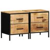 vidaXL Armadio da Notte 2 pz Marrone e Nero 40 x 35 x 50 cm