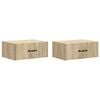 vidaXL Mobiletto da notte a muro 2 pz Rovere Sonoma 49 x 34,5 x 20 cm