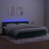 vidaXL Letto a Molle con Materasso e LED Verde Scuro 200x200cm Velluto