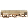 vidaXL Set di divani da esterno con cuscino 9 pcs Naturale e Beige