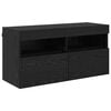 vidaXL Mobile TV da parete 80 x 30 x 40 cm Rovere Nero