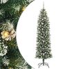 vidaXL Albero di Natale Artificiale Sottile Verde e Bianco 240 cm